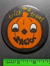 Vintage Macy's Department Store Trick or Treat Halloween Pinback Pin picture