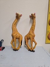 RARE MCM vintage 1977 Homco plastic giraffe wall Hangings 17 inches tall. picture