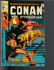 CONAN THE BARBARIAN 5 1971 SIGNED ROY THOMAS VG+ 4.5 LOOKS NICE picture