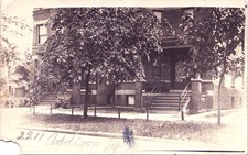 2211 ADDISON STREET chicago il real photo postcard rppc illinois street sidewalk picture