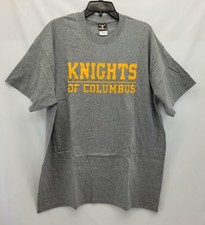 New The Knights of Columbus Gray T-Shirt XL Hanes Beefy-T T-Shirt Tee picture