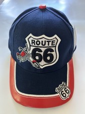 NEW With Tag - Route 66 Embroidered Ball Cap with Vinyl Trim on Brim -Adjustable picture