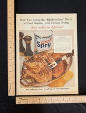 Vintage 1954 Spry Pure Vegetable Shortening Color Print Ad Full Page 1950s Decor picture