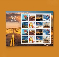 2026 Route 66 Forever Stamps Sheet of 16 Nature, Roads picture