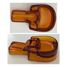 Antique Houze Forbes Amber Glass Pipe Rest Ashtray Pat’d June 12 1923 picture