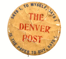 RARE 1900 Antique Celluloid Denver Post 