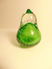 Modern clear and green pear shape glass paperweight with Japan label  picture