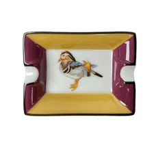 Hermes ashtray mandarin duck pattern red yellow porcelain small tray luxury picture