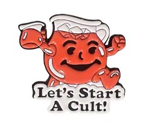 Let's Start A Cult pin - enamel metal brooch cartoon -  Funny cute picture