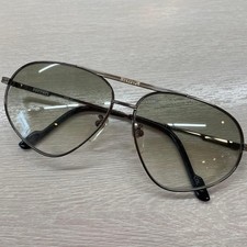 Ferrari Aviator Sunglasses Gold Metal Frame Gray Lenses Logo Side Temples picture