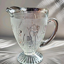 Jeannette Iris Herringbone Depression Glass 15 Pc Tableware Set Pitcher Bowls picture