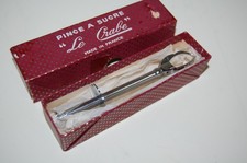 Vintage French Le Crabe Pince a Sucre Sugar Tongs Spring Action & Original Box picture