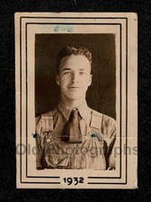 1932 SCHOOL PIC HANDSOME YOUNG MAN BOB BIBS TIE OLD/VINTAGE PHOTO-C342 picture