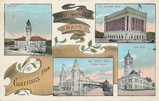 Postcard MA: Greetings from Worcester, Massachusetts, Multi-View, DB Posted 1914 picture