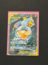Pokemon Psyduck & Pikachu GX Tag Team Non-TCG Art Card Display picture