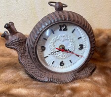 #Unique# Rare Solid Metal Beautiful Snail Clock picture