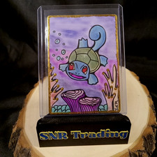 Squirtle Inspired Pokémon Hand Drawn Art Card Original ACEO Fan Art Collectible picture