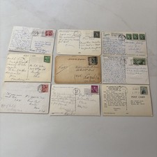 Lot Of 9 Used Vintage Postcards With Stamps picture
