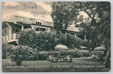 Fort Lauderdale Florida FL Las Olas Inn Rear Grounds Beach Hotel Postcard c1950s picture