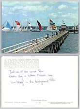 Continental Auckland New Zealand Waitemata Harbour Sailboat Regatta Postcard picture