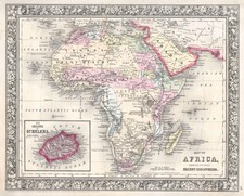 Africa 1862 Mitchell's Atlas Vintage Map Historical Geography Reprint Wall Art picture