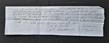 1858 antique HANDWRITTEN RECEIPT lyman me REMAINS of BODY children MOSES RICKER picture