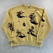 Disney Halloween Sweatshirt Adult Medium Yellow Long Sleeve Crew Neck Pullover * picture