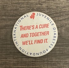 International Juvenile Diabetes Foundation JDF Pinback Button Vtg picture