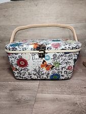 Dritz Large Oval Multicolored Floral Sewing Basket picture
