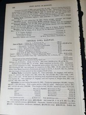1886 train report CENTRAL IOWA RAILWAY Northwood Marshalltown Oskaloosa railroad picture