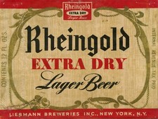 Rheingold Extra Dry Lager Beer Label 9