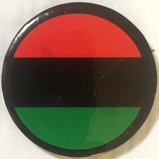Vintage 1960s 🌍 Pan-African Flag Pinback Button - Red Black Green - NOS 1.75
