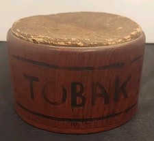 Vintage Sowe Konst Sovenstad Sweden Tobak Teak Tobacco Container With Cork picture