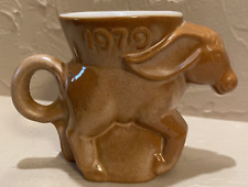 Vintage Frankoma Pottery 1979 Democrat Donkey Cup Mug Political Vintage Brown picture