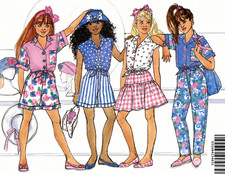 Butterick Busybodies 6600 Tops Skirt Shorts Pants Sewing Pattern Girls 12-14 picture