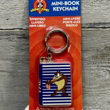 Vtg Looney Tunes Tasmanian Devil Taz Mini Book Keychain Cartoon NEW 1998 NOS picture