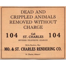 Mo & St Charles Rendering Co Dead Animals Removed No Charge 1948 MO Ad SAI5-3 picture