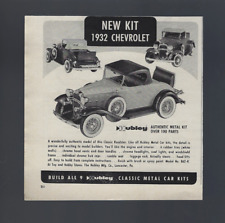 1963 Hubley 1932 Chevrolet Classic Metal Car Kit Print Ad 5 x 5 picture