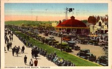 Vintage 1939 Sunnyside Beach Driveway Toronto Canada Postcard picture
