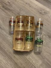 Set of 7 Hazel Atlas drinking glasses with antique cars picture