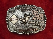 Rodeo Champion☆2006☆Smalltown Bull Riding TROPHY BUCKLE☆Buffalo Gap Tx☆RARE☆362 picture