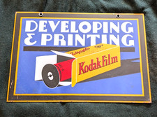 vintage heavy double sided Kodak Film enameled metal sign 14 x 20 picture