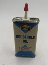 Vintage NOS Sunoco Household Oil Can 4oz. Oiler FULL UNCUT picture