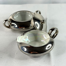 Vintage OE&G Royal Austria Silver Overlay Sugar Bowl Creamer Jessie M Torrey picture