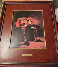 2000 Elvis Presley Love Me Tender Porcelain Plaque - Franklin Mint Framed 16x18  picture