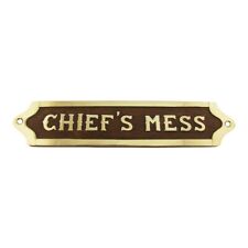 Chiefs Mess Brass Door Sign Maritime Ships Plaque Ship Wall Decor US Navy Gift picture
