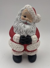 Vintage Ceramic Winking Santa Claus Mold Blue Eyes 9” x 6” EUC picture