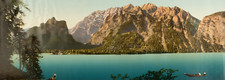 Upper Bavaria. Königssee, St. Bartolomea photochrome, vintage photochrome picture