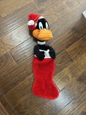 Vintage 1990 Warner Brothers Daffy Duck Christmas Stocking picture