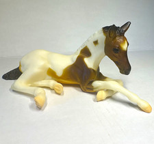 Breyer Pinto Foal Lying Down Paint Horse Model Plastic Figurine Brown/White picture